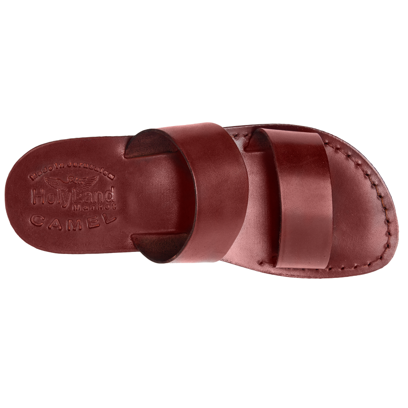 Holy Land Market Men/Women Biblical Jesus Leather Sandals/Slides From Jerusalem (Good Shepherd I)