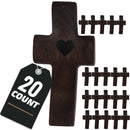 Holy Land Market Olive Wood Pocket Fidget Worry Thumb Crosses – Hand-Carved Prayer Crosses with Certificates & Velvet Pouches for Anxiety and Stress Relief