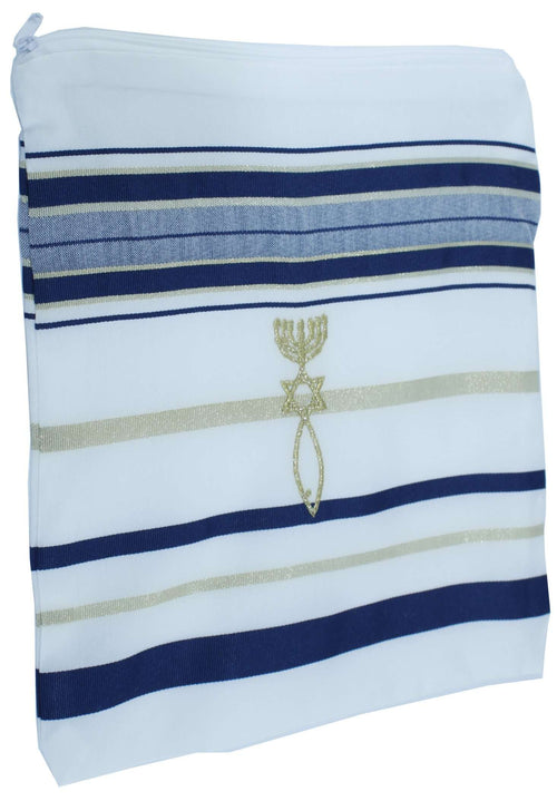 El Tallit con Kippah - Manto (Mantn) de oracin mesinico - Talit con versculos dela Biblia/esquinas espaolas