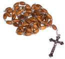 Holy Land Market Olive Wood Rosary with Soil from Bethlehem - with certificate and velvet bag
