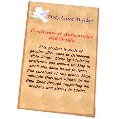 Holylandmarket Special Olive Wood - Two (2) Tones Cross (6.5 inches) Comes with Certificate