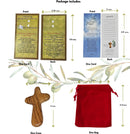 Mercado de Tierra Santa Cruz de Confort/Sostenimiento También Conocida como Cruz de Palma o Mano Con Bolsa de Terciopelo y Dos Certificados (4 Pulgadas)