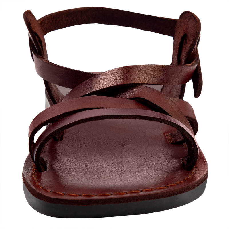 Holy Land Market Unisex Adults/Children Genuine Leather Biblical Sandals/Flip Flops/Slides/Slippers (Jesus - Yashua)  Yashua Style II