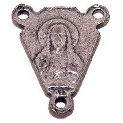 Sacred Heart with Mary Center piece - Pewter (1.1 cm-0.4")