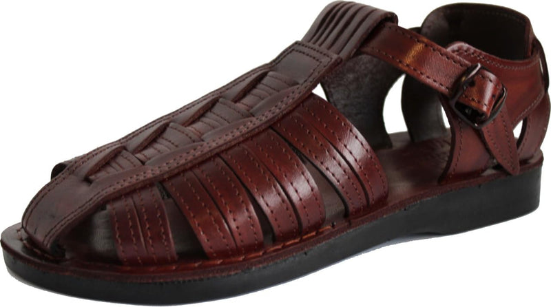 Holy Land Market Unisex Adults/Children Genuine Leather Biblical Sandals/Flip Flops/Slides/Slippers (Jesus - Yashua) Nathaniel Style I