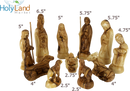 Juego de Natividad de madera de olivo del Mercado de Tierra Santa - Decoraciones navideñas inspiradoras para interiores, juego de Natividad tallado a mano para la decoración de la mesa navideña, madera de olivo de Belén, regalo para el hogar cristiano