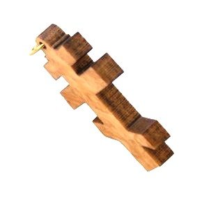 Olive wood Russian Cross Laser Pendant(3.5x2 cm or 1.4x0.8")