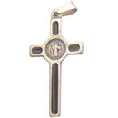 Crucifijo de rosario de San Benito - Pewter grado A (3.8x2cm-1.5x0.8")