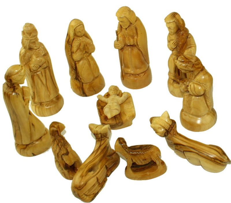 Holy Land Market Olive Wood Nativity Set with Stable. Exquisite (14 Pieces Set)