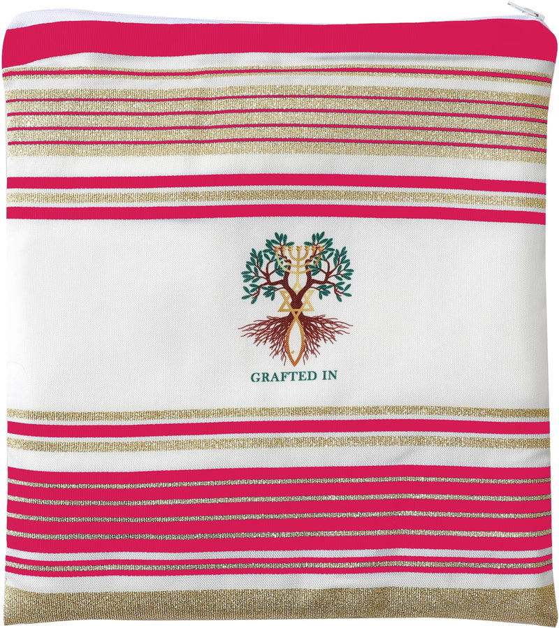 Holy Land Market Grafted IN - Messianic Christian Prayer Shawl/Tallit Prayer Shawl - Creation and Restoration Talit (Black)