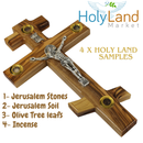 Thick olive wood Russian Orthodox or three-bar Eastern Cross / Crucifix - Also known as the Patriarchal Cross - 25cm or 10 inches