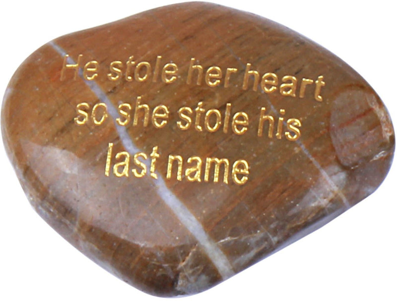 Holy Land Market Seven Love and Romance Engraved River Stones Set - Model III