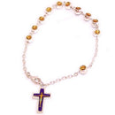 Silver Tone Mother Mary with Child icon resined beads Rosary / Chaplet / Brac...