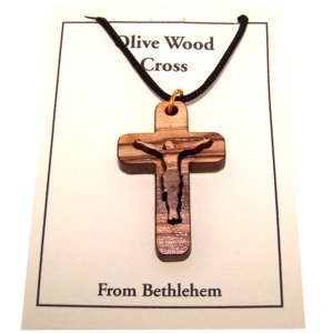 Latin 2-Layers Olive wood Laser Necklace (Pendant is : 3.7x2.5cm or 1.45x1" - Thread is 33x2 cm long )