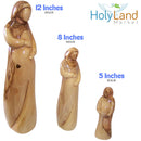 Estatua religiosa de madera de olivo del Mercado de Tierra Santa, acabado en madera natural, hecha a mano en Belén, figura tradicional de María, 15 cm de alto, decoración para el hogar