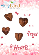Corazones entrelazados de Madera de Olivo – Hecho a Mano en Belén por Artesanos Cristianos | Símbolo de Amor Eterno, Unidad y Fe | Regalo Perfecto para Bodas, Aniversarios o San Valentín (2.25 Pulgadas)
