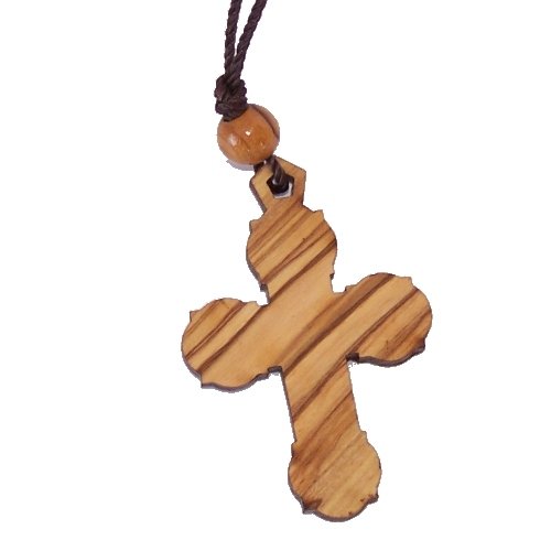 Eastern style Olivewood Crucifix with Mother of Pearls (60cm / 23.5 inches, Cross is 5cm or 2 inches)