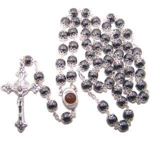 Hematite Beads Mother Queen Rosary with Soil (53 cm or 21")
