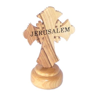 Small quality table two layers Crucifix - Olive wood