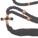 Holy Land Market Knotted wool chotki Rosary - Komvoschinia (KomvoskEni) with olive wood beads