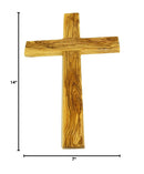 Cruz de madera de olivo de Belén del Mercado de la Tierra Santa con certificado y tarjeta de oración del Señor