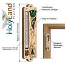 Holy Land Market Star of David Mezuzah with Israel Gemstones - 3 layers Wooden Mezuzah (14.5cm or 5.8 inches) - fits up to 4 Inch Klaf
