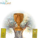 Holy Land Market Communion Wine Cup - Olive Wood-MED (3 inches tall). Great details and work on each.
