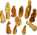 Juego de Natividad de madera de olivo del Mercado de Tierra Santa - Grande 12 piezas - Tamaño grande