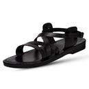 Holy Land Market Men/Women Biblical Jesus Leather Sandals/Slides From Jerusalem (Black Style II)