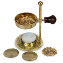 Brass Incense Burner kit - Candle and Incense and Two Mesh Screens, Adjustable Charcoal and Tea Light Bakhoor Burner for Resin, Myrrh, Copal and Bakhoor at Home, Church, Temple or Meditation Space