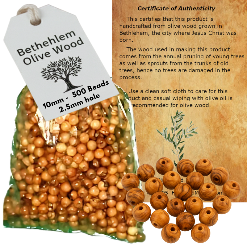 10mm Rosary Beads (500 Beads) - Bethlehem Olive Wood