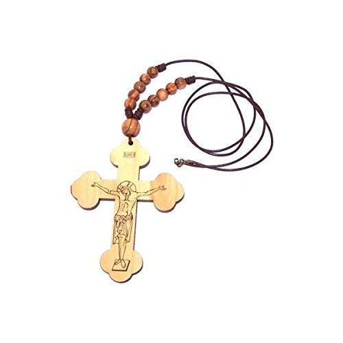 Fish and Cross Olive wood Laser pendant (8cm or 3.15" long )
