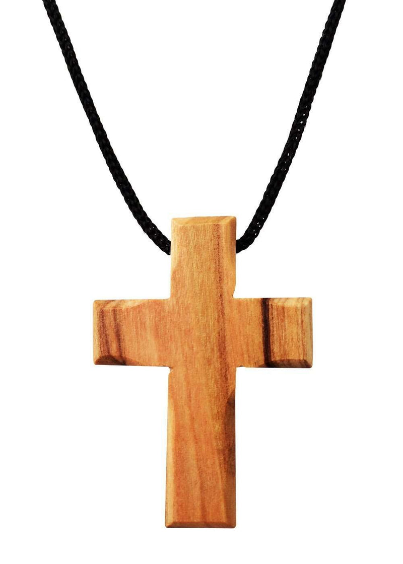 Colgante de cruz de madera de olivo (1.5 pulgadas de altura)
