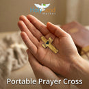 Holy Land Market Olive Wood Pocket Fidget Worry Thumb Crosses – Hand-Carved Prayer Crosses with Certificates & Velvet Pouches for Anxiety and Stress Relief