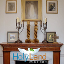 Candelabros de madera de olivo del Mercado de Tierra Santa - Candelabros de 9 pulgadas, tallados a mano en Belén, grano natural de remolino inspirador, artesanía familiar cristiana, copa de 0.75 pulgadas