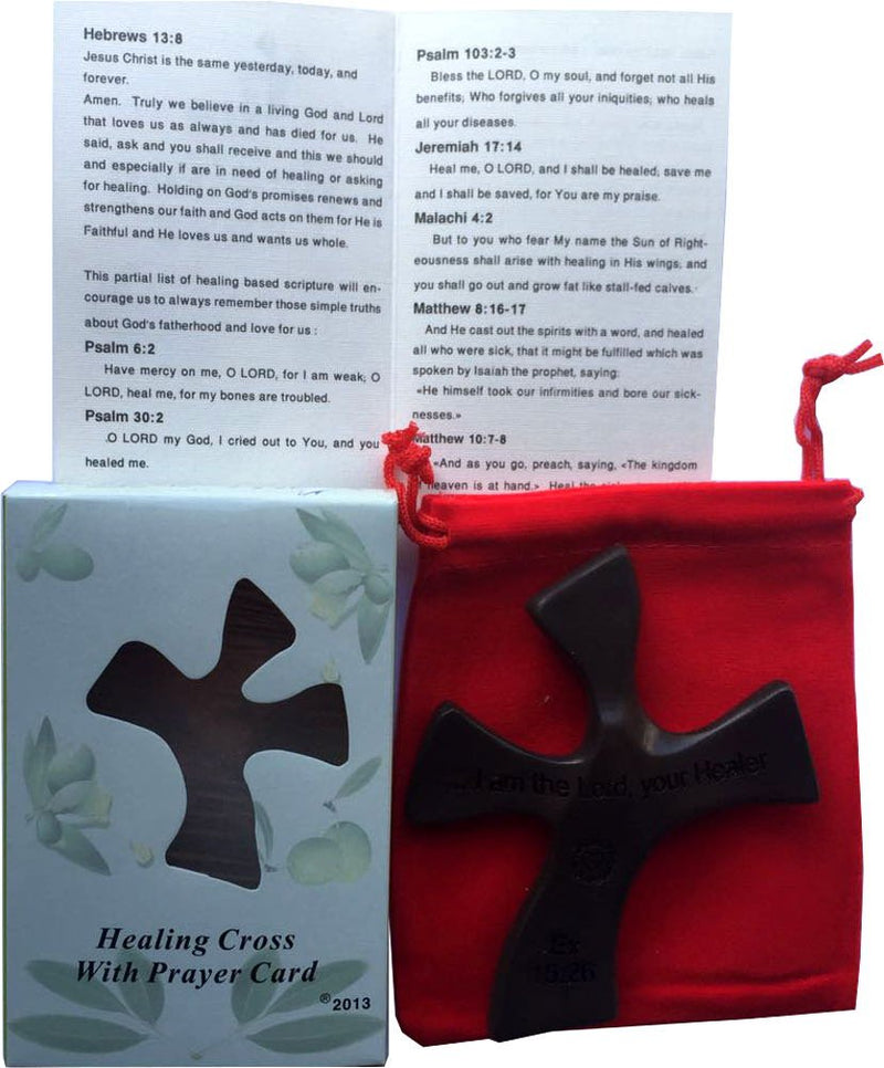 Resin Healing Cross - complete with Prayers and Certificate (4.5 x 3.6 In) – sits in hand perfectly. Healing Cross Trademark