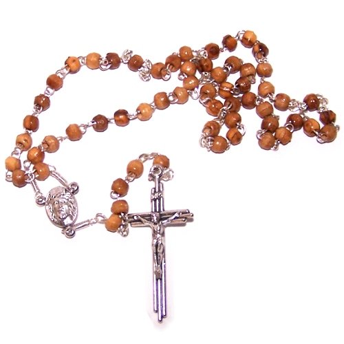 Top quality mini-beads olive wood Rosary (4mm beads - 13 inches)- with Cert.