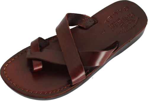 Holy Land Market Men/Women Biblical Jesus Leather Sandals/Slides From Jerusalem (Paul  Style I)