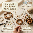 Holy Land Market Bethlehem 10mm Smooth Olive Wood Beads (1000-Piece Bag) – Hand-Carved by Christian Artisans – Natural Dried Olivewood for Rosaries, Jewelry Making & Crafts