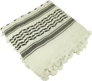 Hirbawi Kufiya Original Men's Royal Lace Arab Scarf One Size Black on White