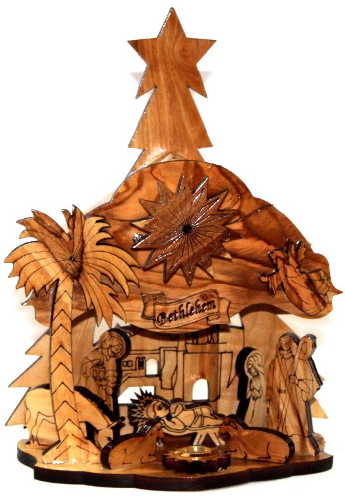 Olive Wood Silent Night Nativity