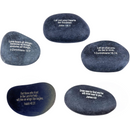 Holy Land Market Engraved Inspirational Black Stones - Model III - (5 Biblical Verses - Large 2-3 Inches) from The Holy Land
