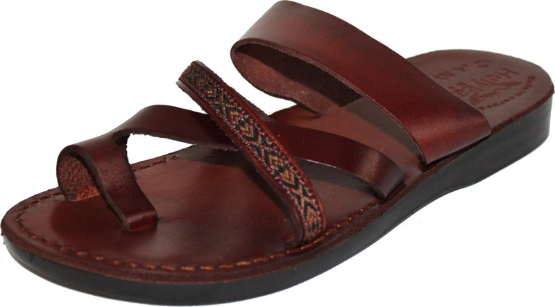 Holy Land Market Unisex Adults/Children Genuine Leather Biblical Sandals/Flip Flops/Slides/Slippers (Jesus - Yashua) Jesus - Elijah Style