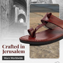 Sandalias/Deslizadores de Cuero de Jesús Bíblico para Hombres/Mujeres de Jerusalén (Estilo Nazaret)