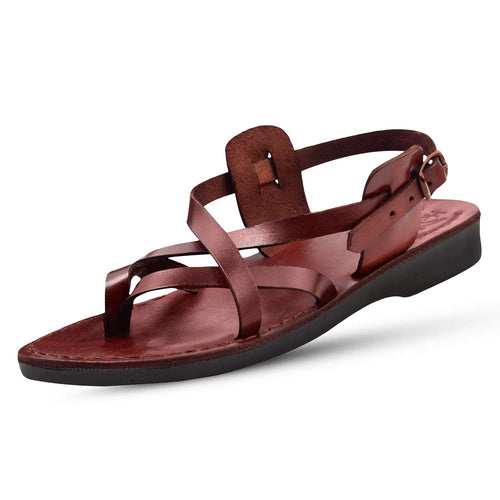 Sandalias/Deslizadores de cuero de Jesús bíblico para hombres/mujeres del Mercado de Tierra Santa de Jerusalén (Estilo Yashua III)