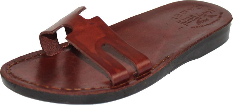 Sandalias/deslizadores de cuero de Jesús bíblico para hombres/mujeres del Mercado de Tierra Santa de Jerusalén (Estilo Lidia)