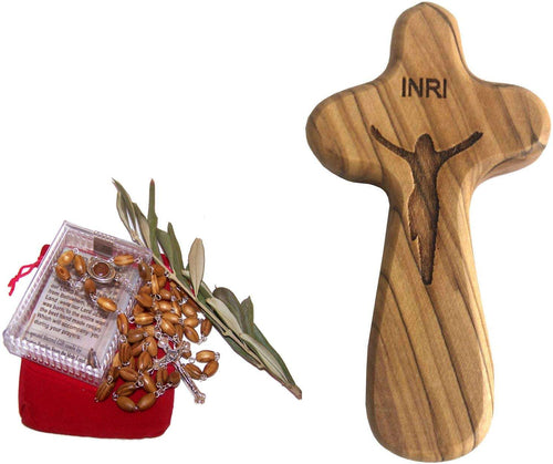 Rosario Católico del Mercado de Tierra Santa con Crucifijo y Cruz de Sostén/Comodidad