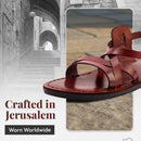 Holy Land Market Men/Women Biblical Jesus Leather Sandals/Slides From Jerusalem (Yashua-Style II)