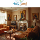 Holy Land Market Olive Wood Patriarchal Three bar Russian Crucifix with Holy Land Samples