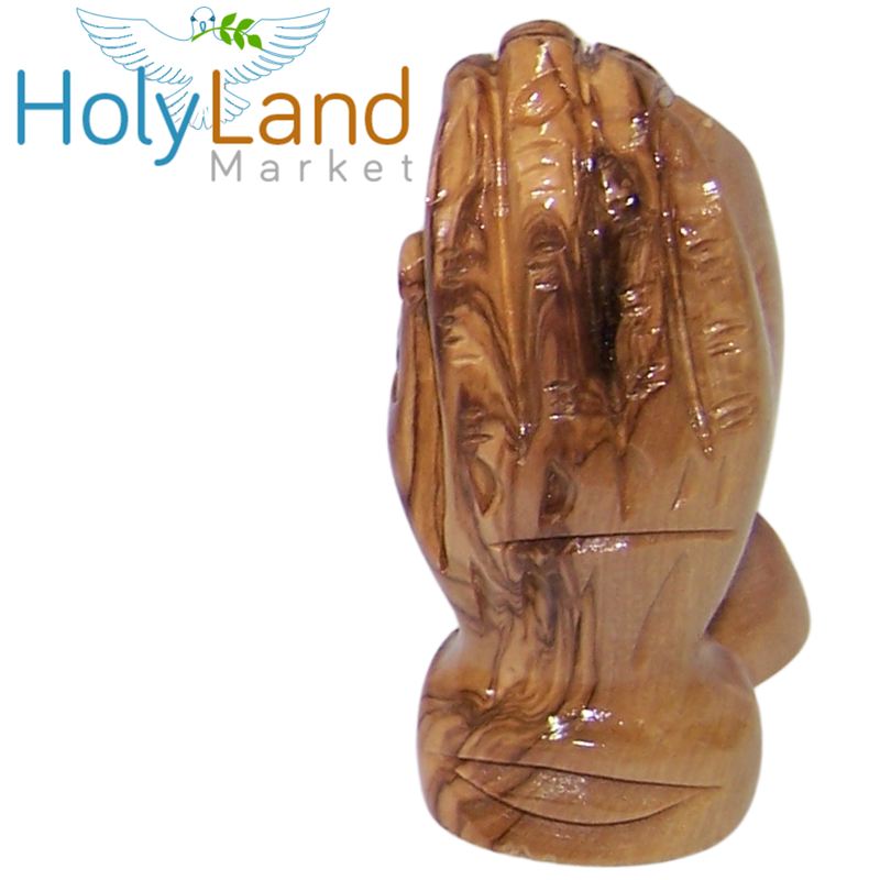 Holy Land Market Olivewood Praying Hands (6 cm or 2.5 Inch) - Small Hands